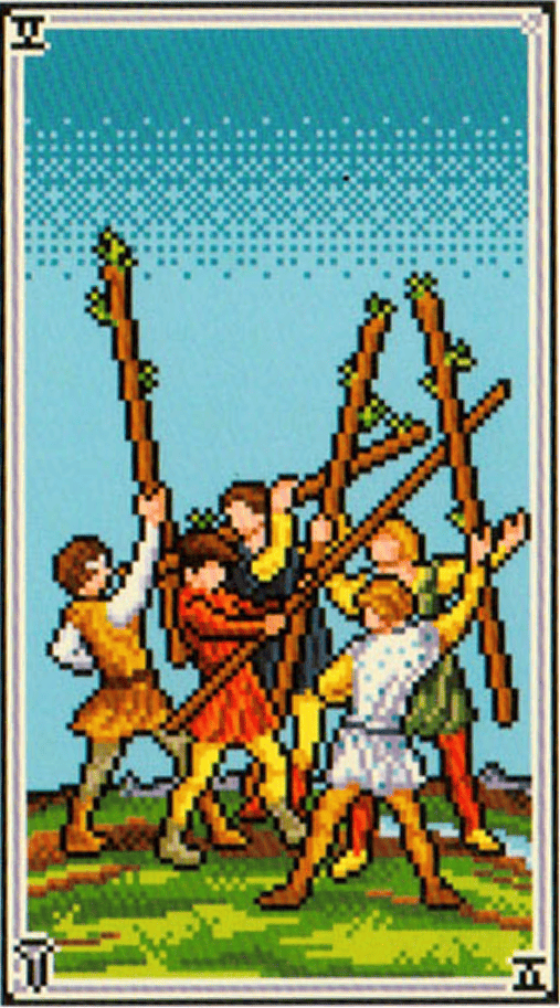 The Five of Wands tarot card