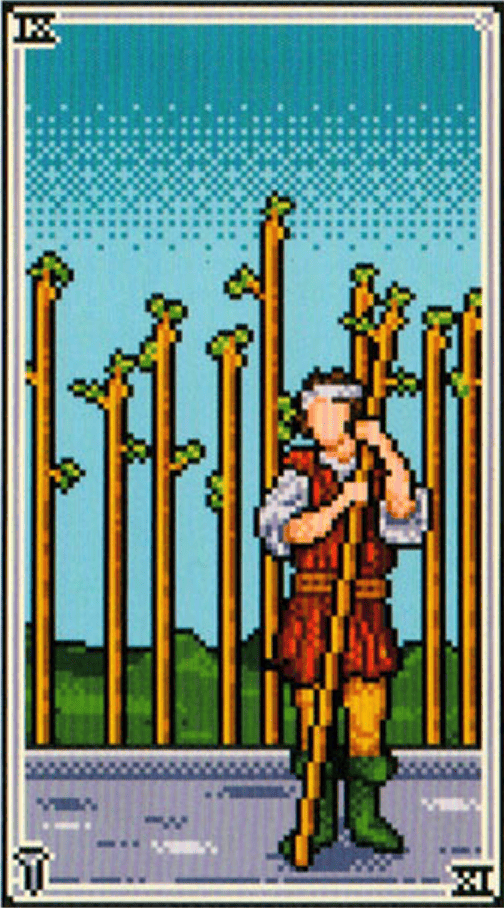 The Nine of Wands tarot card