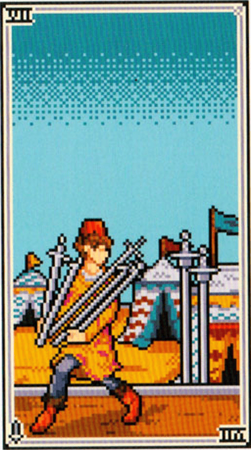 The Seven of Swords tarot card