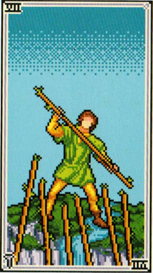 The Seven of Wands tarot card