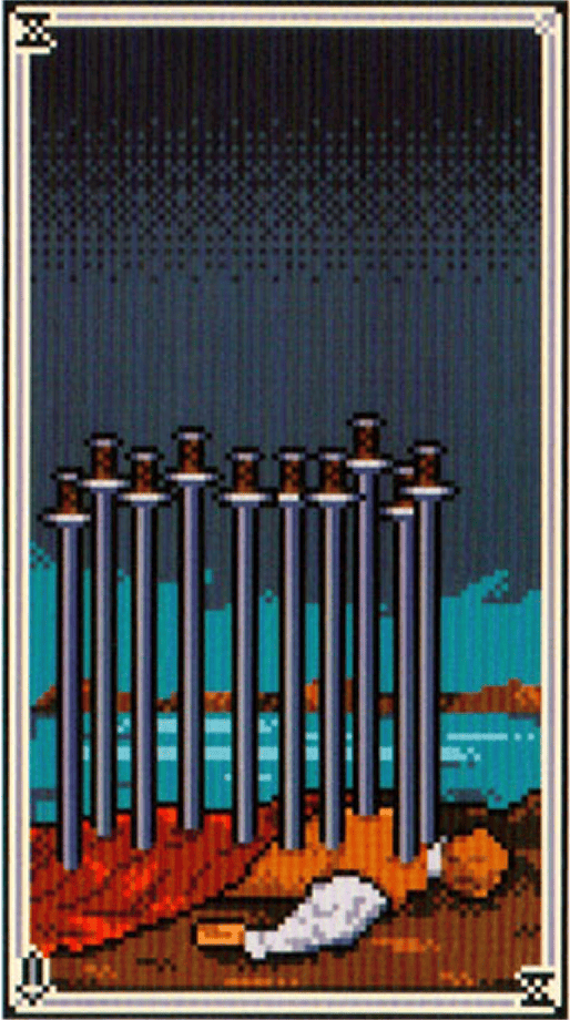 The Ten of Swords tarot card