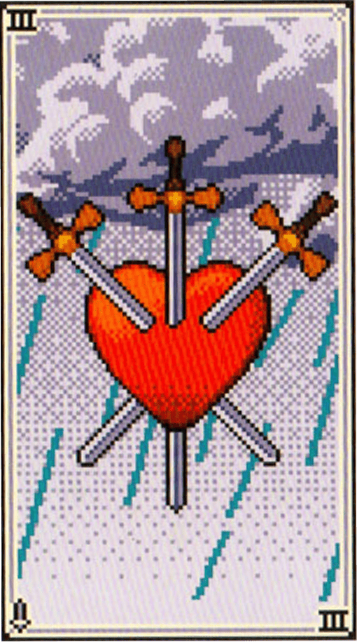 The Three of Swords tarot card