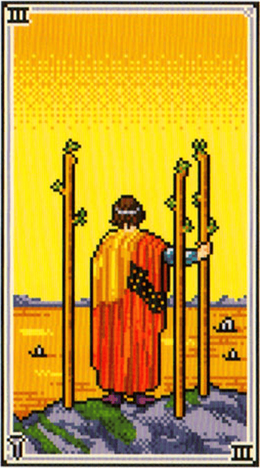 The Three of Wands tarot card