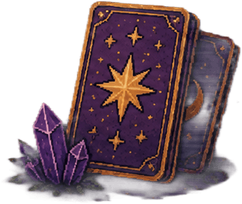 Three fanned tarot cards with THE STAR facing up