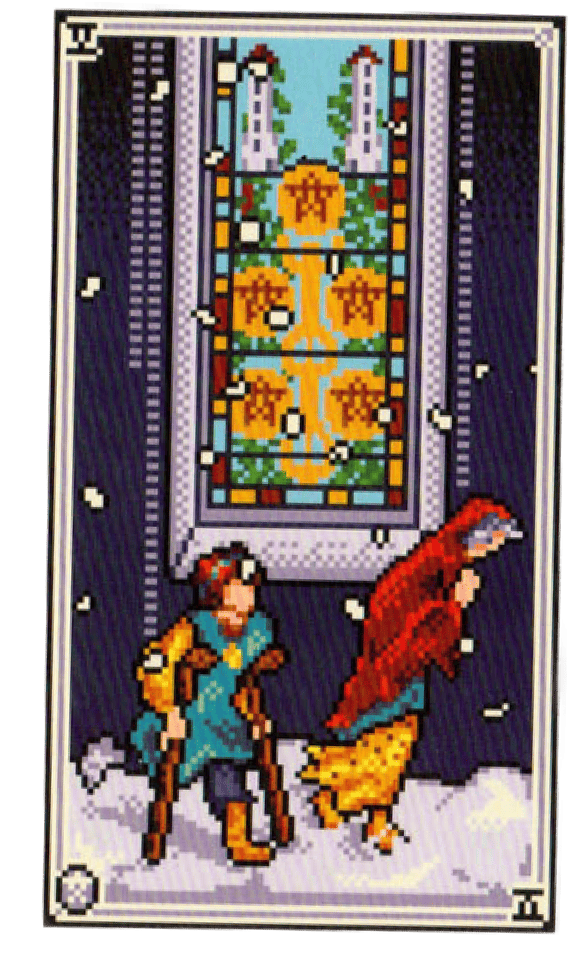 The Five of Pentacles tarot card