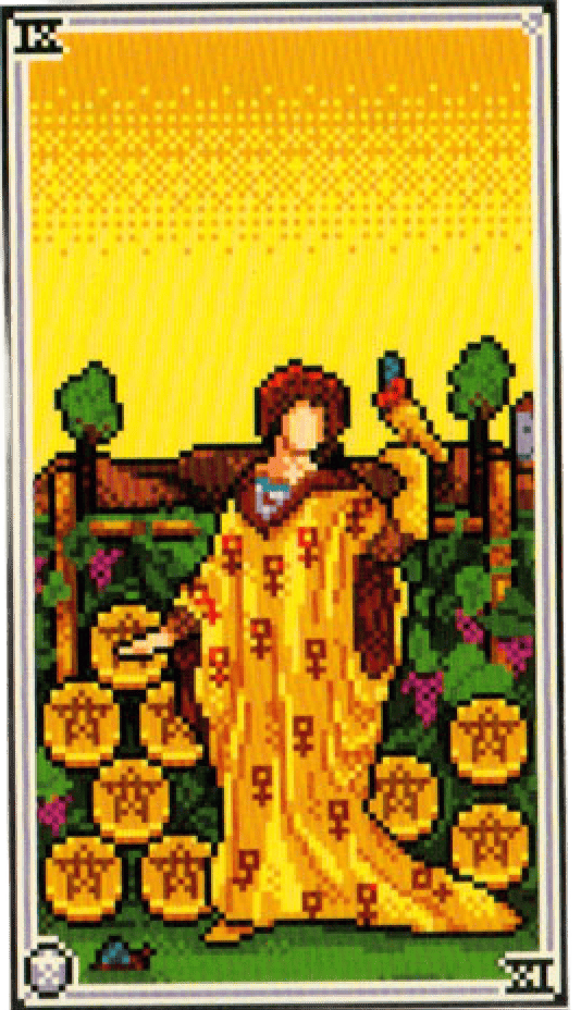 The Nine of Pentacles tarot card