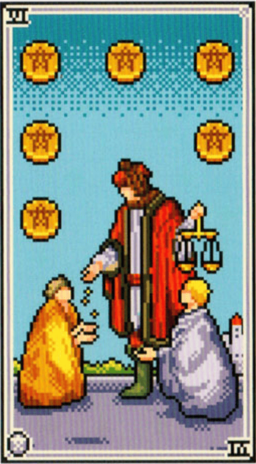 The Six of Pentacles tarot card