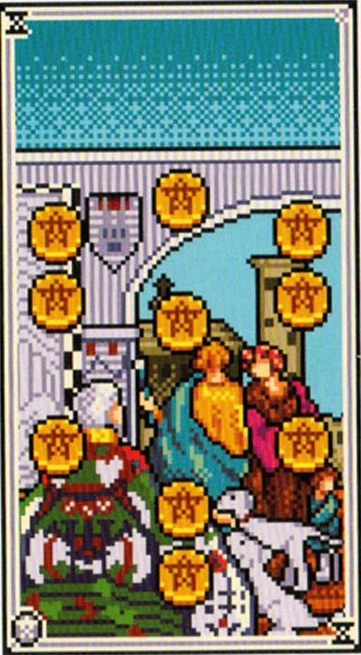 The Ten of Pentacles tarot card