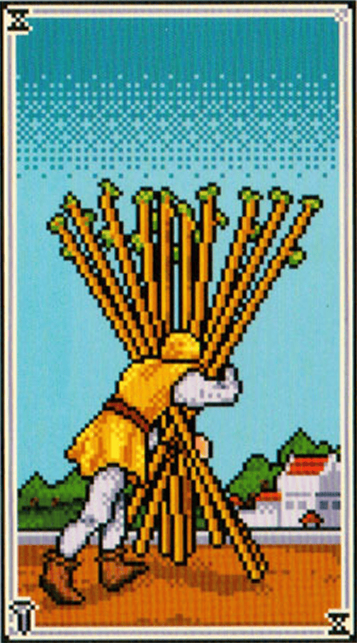The Ten of Wands tarot card