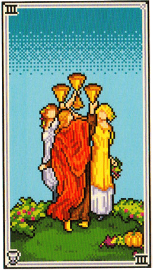 The Three of Cups tarot card